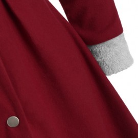 Snap Button Fur Trim Hooded Coat