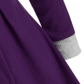 Snap Button Fur Trim Hooded Coat