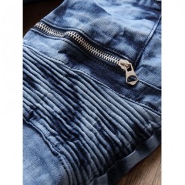 Zip Pocket Tie Dye Biker Jeans