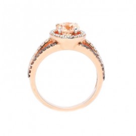 Luxury Exquisite Rose Gold Gemstone Diamond Charm Crystal Bride Princess Ring